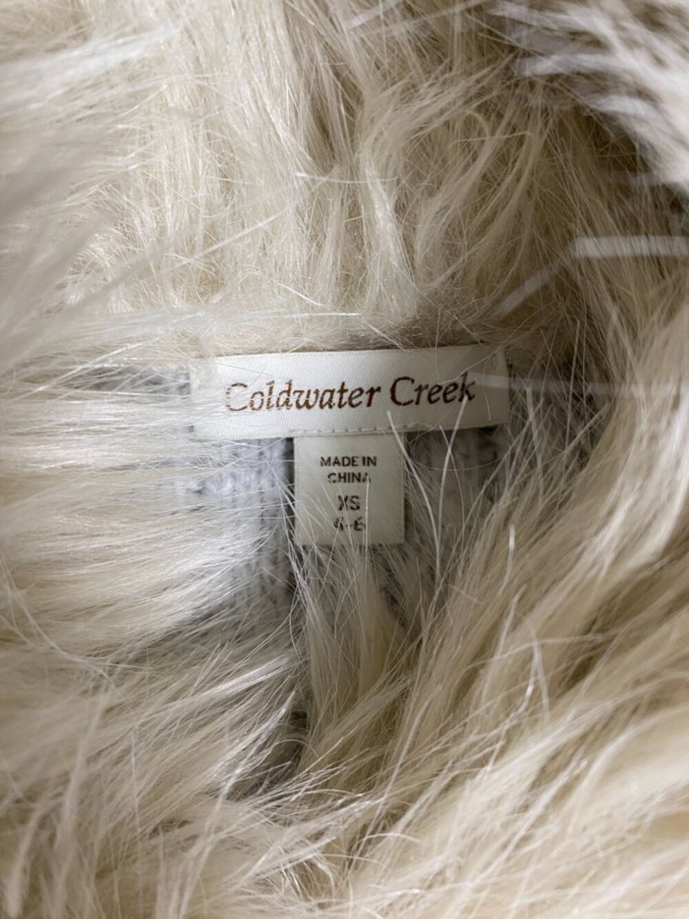 Coldwater Creek Womens Faux Fur Collar Knit Cardigan XS Gray Acrylic Blend - Picture 4 of 8